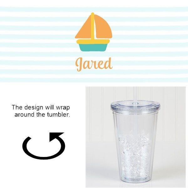 Beach Fun Personalized Acrylic Insulated Tumblers