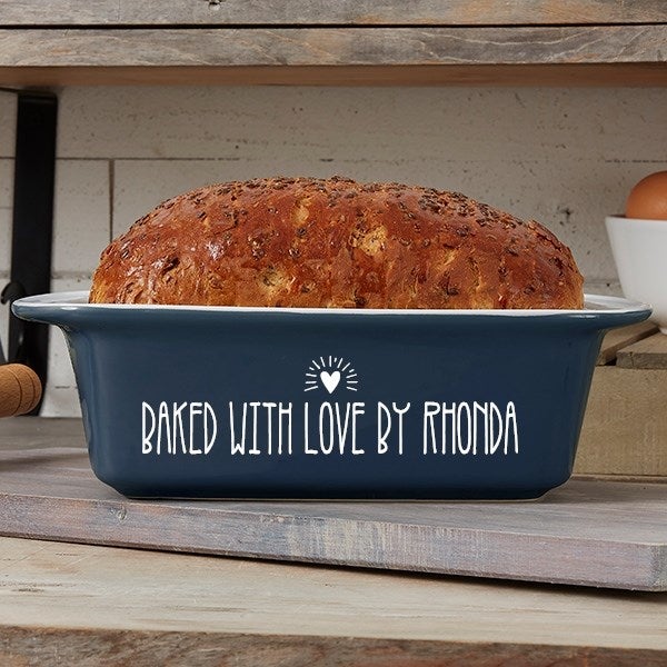 Made With Love Personalized Loaf Pan Navy