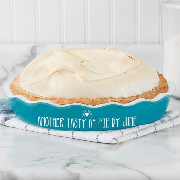 Made with Love Personalized Ceramic Pie Dish Red