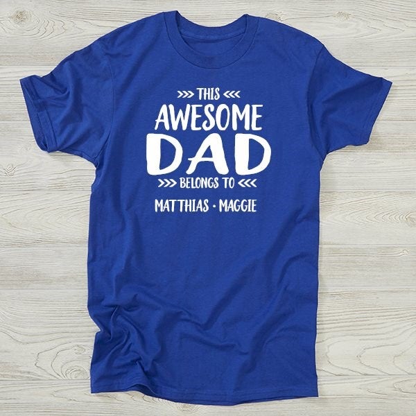 This Awesome Dad Belongs To Personalized ComfortWash T-Shirt