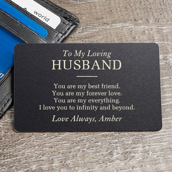 XYBAGS Engraved Stainless Steel Wallet Insert - Romantic Gift For Husband Or Boyfriend