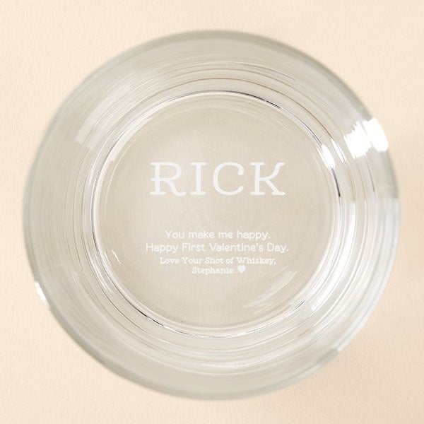 Personalized Whiskey Glass,Bottom Engraved Personalized Whiskey