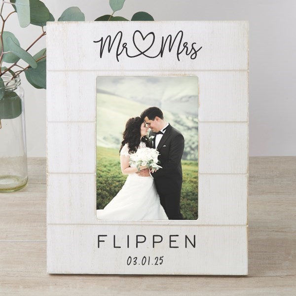 Infinite Love Personalized Wedding Shiplap Picture Frame 5x7 Vertical