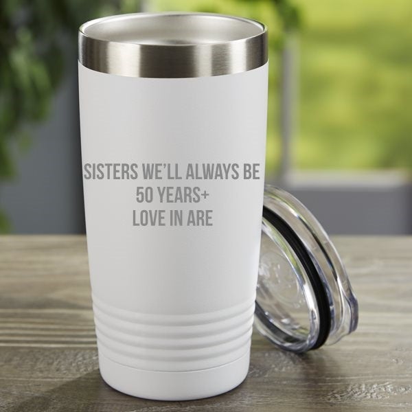 Personalized Insulated Tumblers with Sport Themes - Engraved White (Slider Lid) / Powder Coated Color Options / 20 oz.