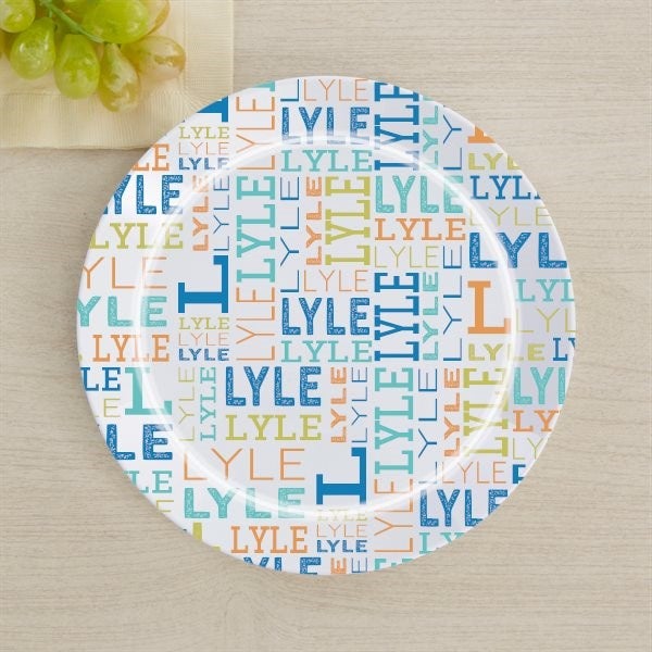 Repeating Name Personalized Kids Dinner Plate
