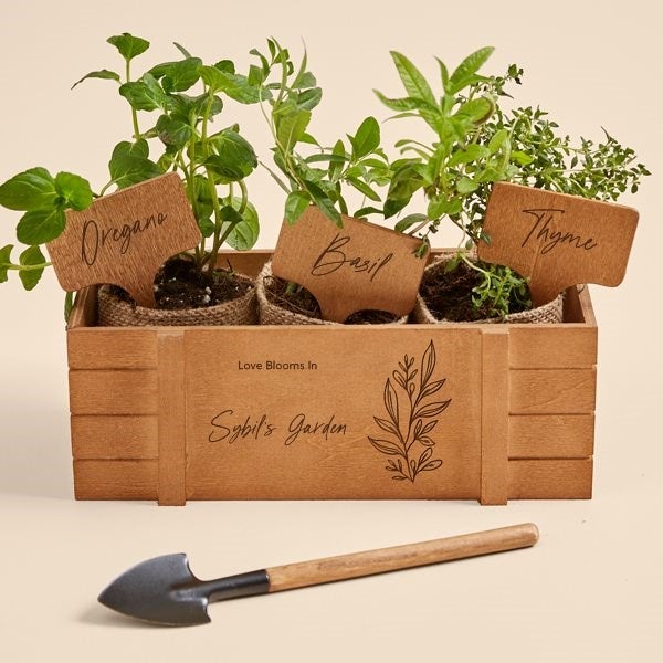 Healing Herbs フラワーエッセンス 木箱入り　ポストカード付 Love Blooms Personalized Herb Garden And Plant Markers