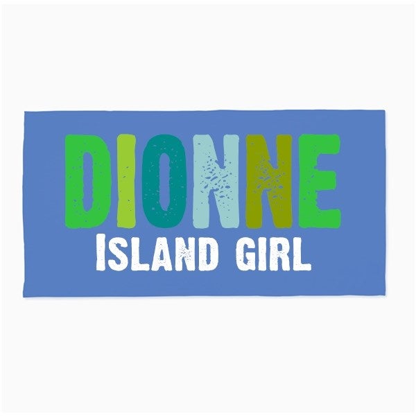 COLORCOMMALL Personalized Custom Beach Towel - 60x30 Inch Microfiber, Mint Tie Dye, Custom Text/Name