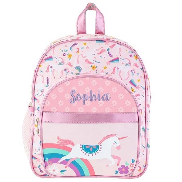 Stephen Joseph Kids Backpack - Pink Unicorn All Over Print School Backpack With Padded Straps & Water Bottle Pockets