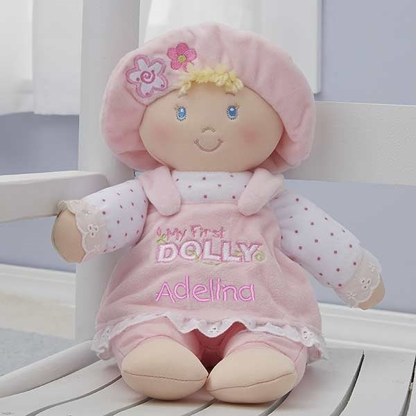 Embroidered My First Blonde Baby Doll by Baby Gund
