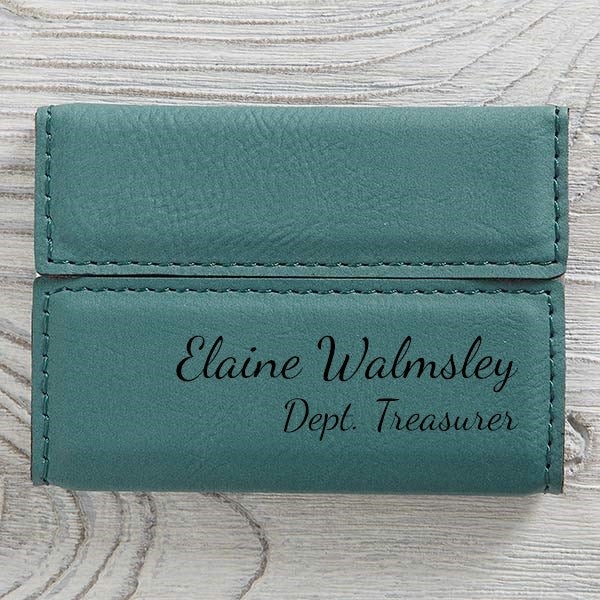 Personalized Charcoal Business Card Case