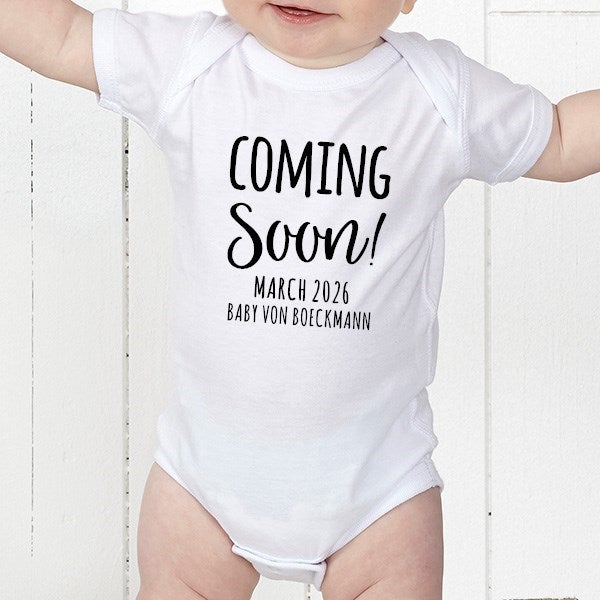 Coming Soon Pregnancy Announcement Personalized Baby Clothing