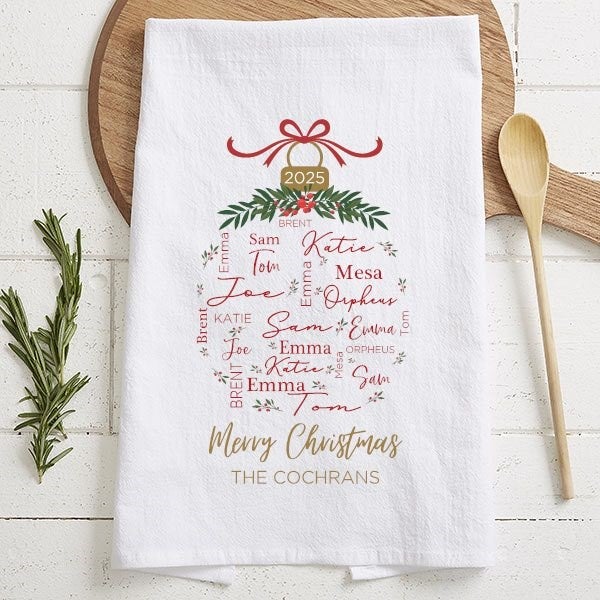 Personalised Vintage Style Cotton Embroidered Tea Towels Set | TeddyT's