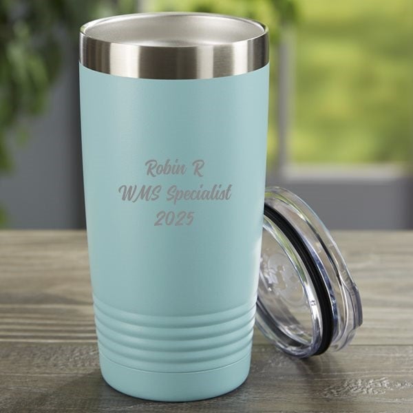 Personalized 20 oz Insulated Stainless Steel Tumbler - White