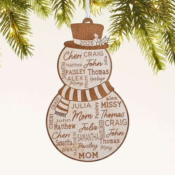 Create A Warm Holiday Decoration With Snowman, Custom Wood Ornament Custom Shaped Fam446 Wdo