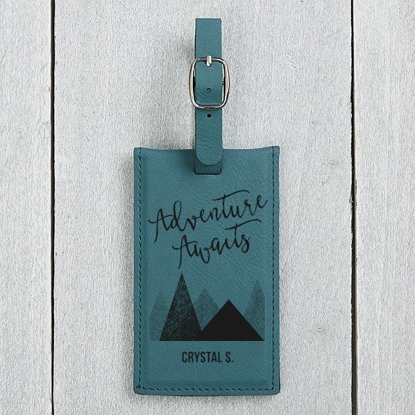 Adventure Awaits Personalized Teal Luggage Tag
