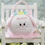 Embroidered Easter Bunny Basket - Pink - 7974-P