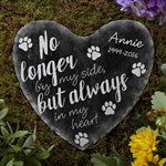 Paw Prints On My Heart Personalized Heart Garden Stone - 17273
