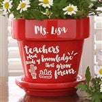Personalized Teacher Gift Flower Pot - Purple