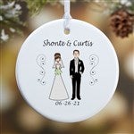 Personalized Christmas Ornaments - Bride and Groom Characters