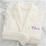 Personalized Fleece Bathrobes - Ivory