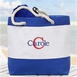 Embroidered Beach Tote Bags - Name & Initial