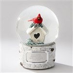 45541 - Engraved Holiday Cardinal on House Snow Globe