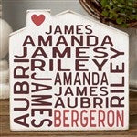 24955 - Family Home Personalized House Shelf Block