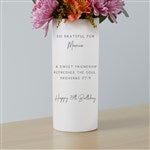 41101 - Grateful For You Personalized White Flower Vase