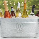 31294 - Laurel Wreath Personalized Galvanized Beverage Tub