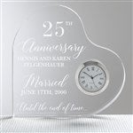 27376 - Anniversary Engraved Heart Clock