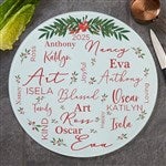 37156 - Merry Family Personalized Round Glass Cutting Boards