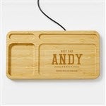 53296 - Five Star Dad Engraved Bamboo Charging Valet Tray