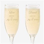 7095 - Wedding Couple Personalized Champagne Flute Set 