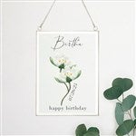 33571 - Birth Month Flower Personalized Hanging Glass Wall Decor