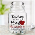 22240 - Inspiring Teacher Personalized Glass Candy Jar 