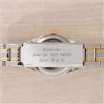 48028 - Graduation Message for Her TFX By Bulova Engraved Two Tone Watch