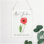 33571 - Birth Month Flower Personalized Hanging Glass Wall Decor