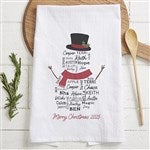 42488 - Snowman Repeating Name Personalized Christmas Tea Towel