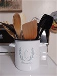 24040 - Farmhouse Floral Personalized Enamel Canisters