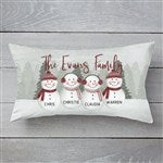 43083 - Watercolor Snowman Personalized Throw Pillow