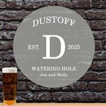 22393 - Personalized Initial Round Wood Wall Sign