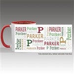 37168 - Christmas Repeating Name Personalized Coffee Mugs