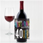15642 - Bold Birthday Personalized Wine Bottle Label