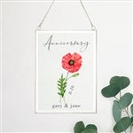 33571 - Birth Month Flower Personalized Hanging Glass Wall Decor