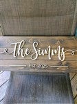 38568D - Personalized Wooden Pallet Curly Script Family Sign
