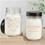 46910 - Blooming Heart Personalized Candle Jar