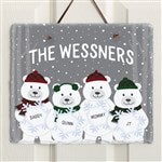 32555 - Polar Bear Family Personalized Slate Plaque