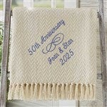 13892 - Happy Anniversary Embroidered Afghan