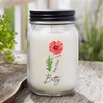 33533 - Birth Month Flower Personalized Farmhouse Candle Jar