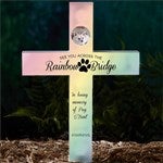 45339 - Rainbow Bridge Pet Memorial Personalized Solar Outdoor Garden Stake